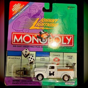 Johnny Lightning Monopoly Car. Die Cast Reading Railroad Ford truck.